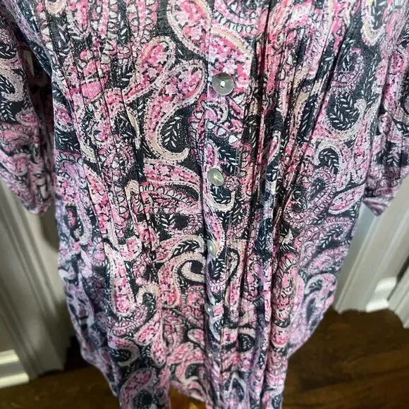 Ruby Red Large Paisley Blouse  Like New - Picture 5 of 7